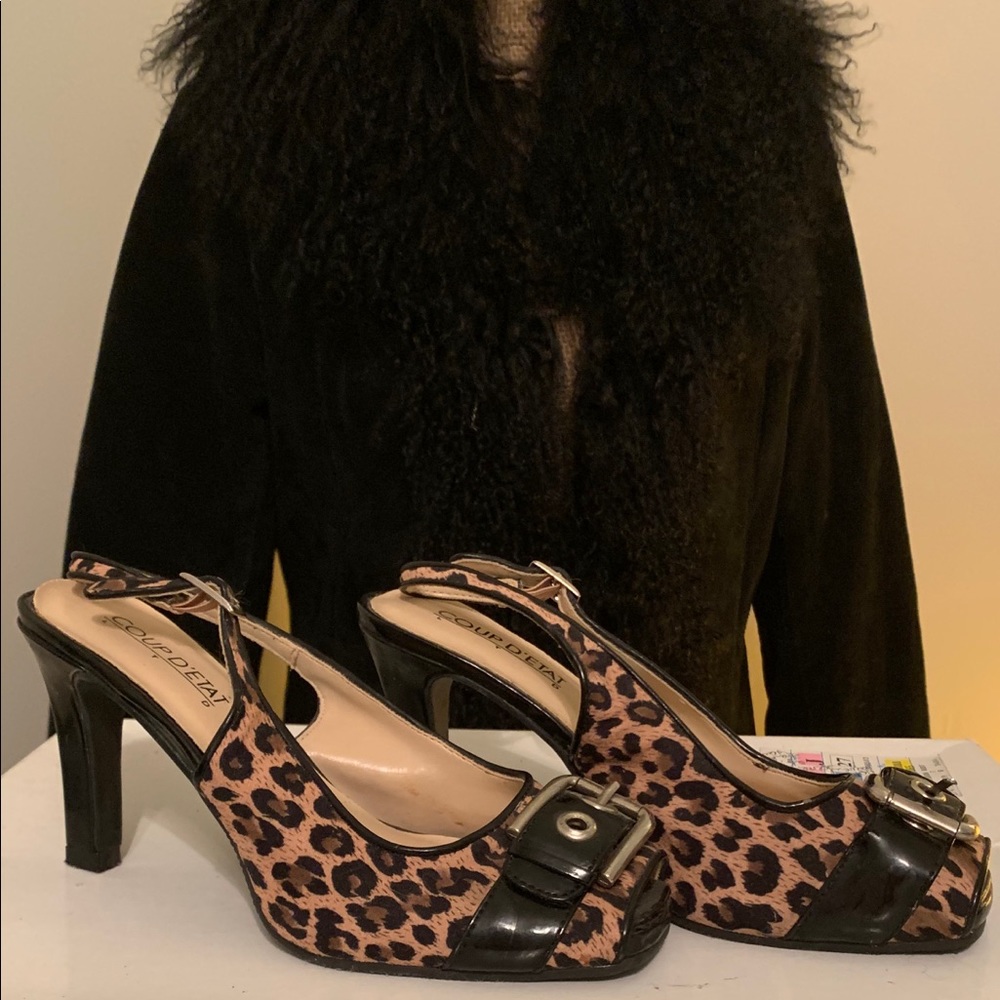 Leopard Slingback Pumps by Coup D’ Etat, LTD.